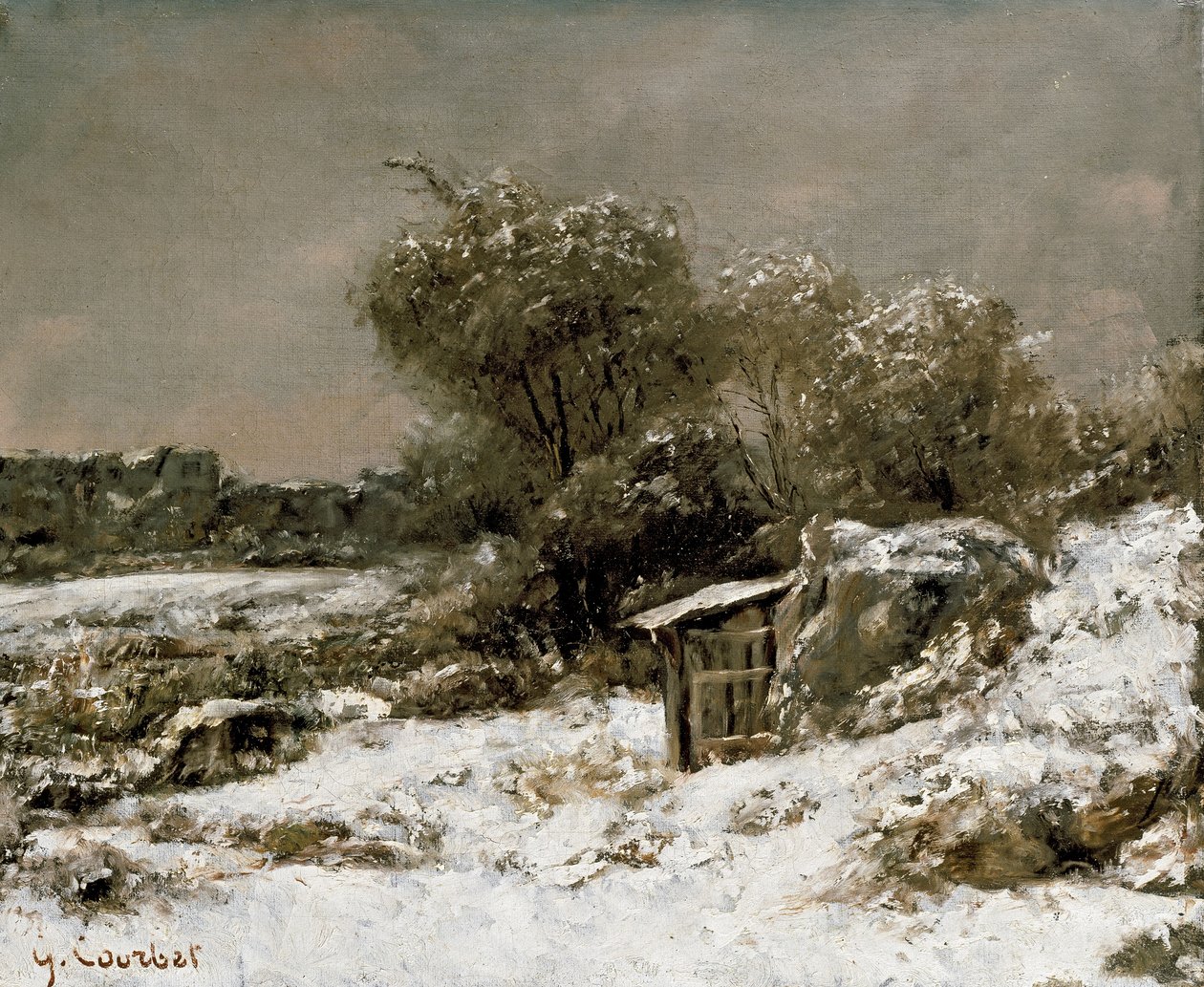 Talvimaisema, 1800-luku tekijältä Gustave Courbet