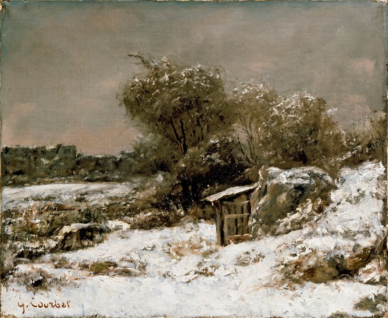 Talvimaisema, post 1855 tekijältä Gustave Courbet