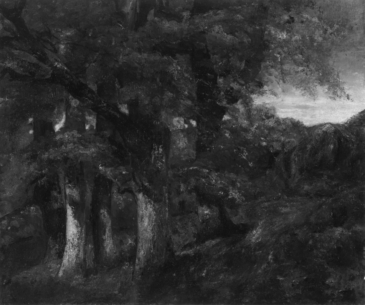 Metsäinen maisema tekijältä Gustave Courbet