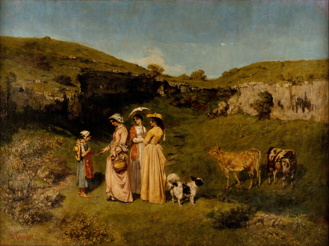 Kylän nuoret neidit tekijältä Gustave Courbet