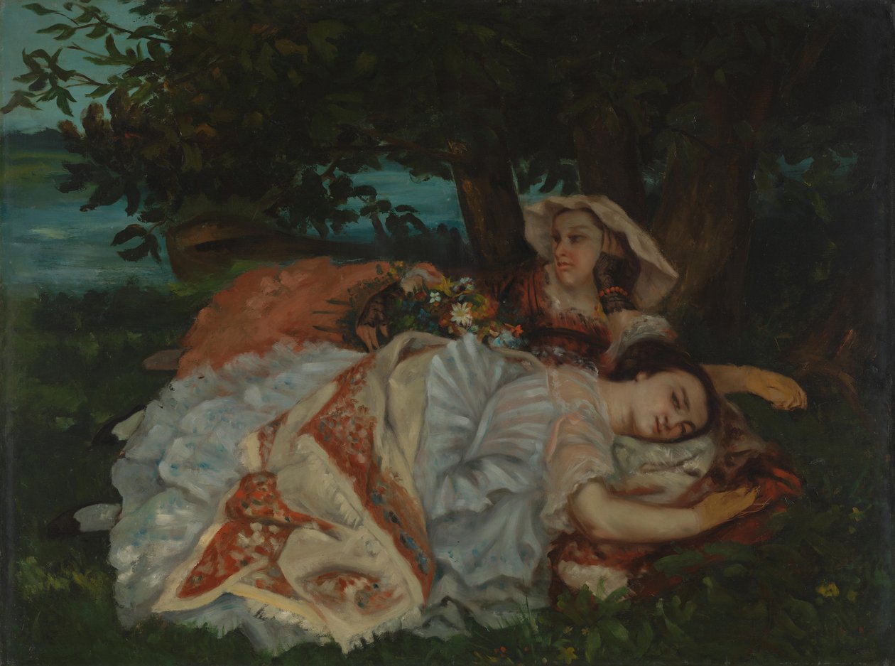 Nuoret naiset Seinen rannalla, ennen vuotta 1857 tekijältä Gustave Courbet