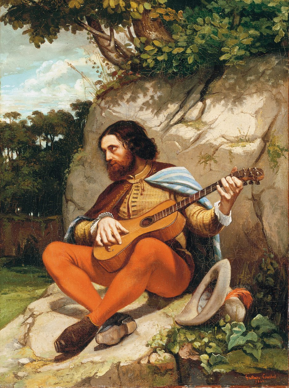 Nuori mies maisemassa tekijältä Gustave Courbet