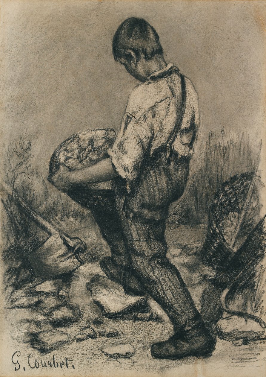 Nuori kivenmurtaja, 1864-1865 tekijältä Gustave Courbet