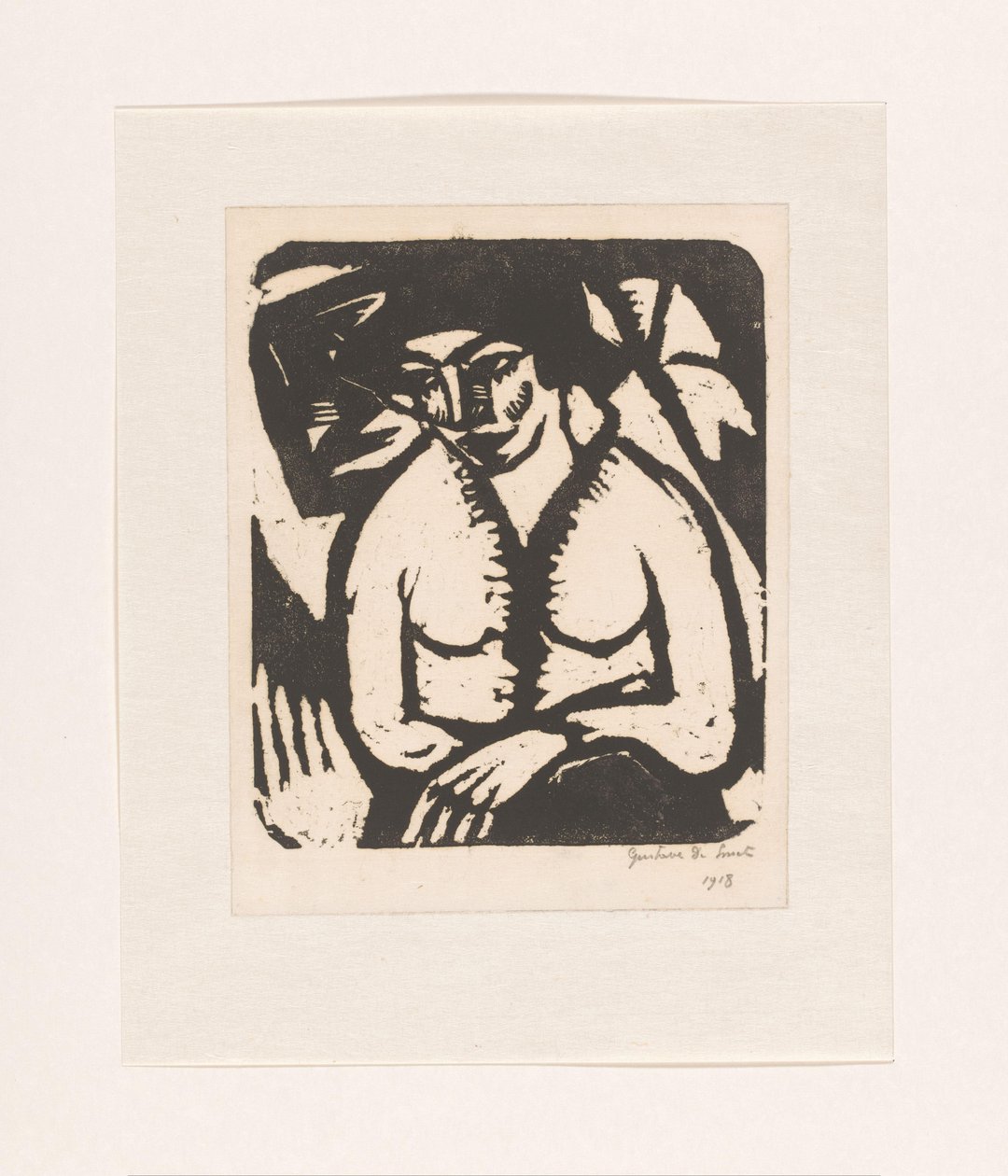 istuva nainen tekijältä Gustave De Smet (signed by artist)