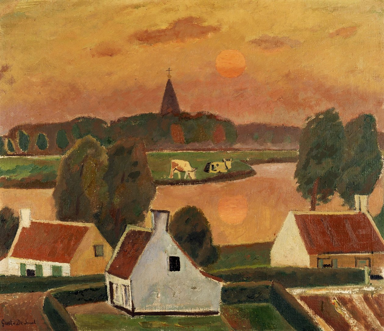 Näkymä kylään tekijältä Gustave de Smet