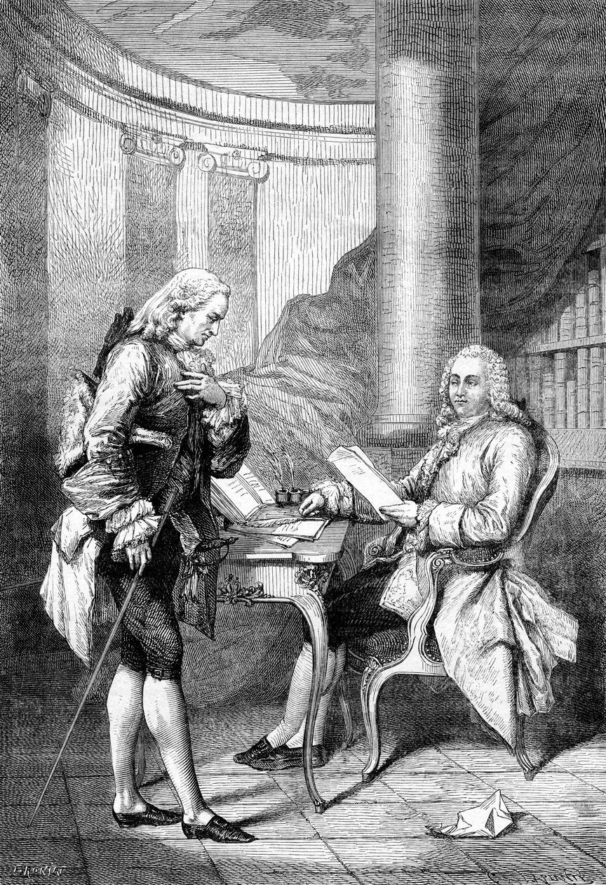Anne Robert Jacques Turgot vastaanottaa viitekirjeen, 1898. tekijältä Gustave Demoulin