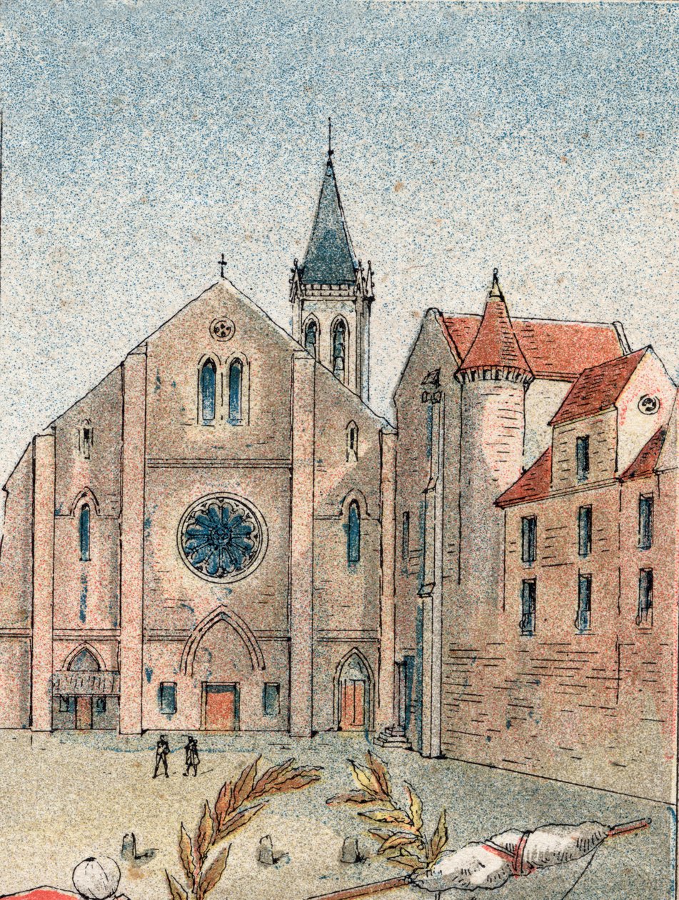 Näkymä Abbey St Genevieve Pariisissa tekijältä Gustave Demoulin