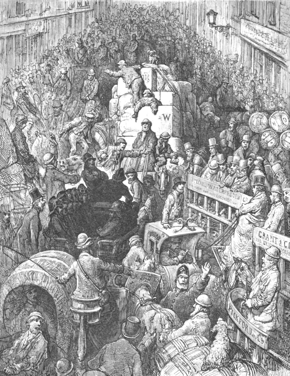 "A City Thoroughfare", 1872. tekijältä Gustave Dore