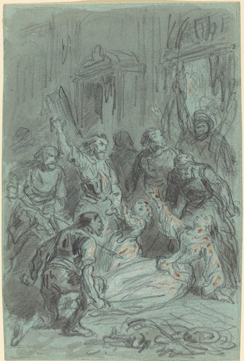 Dramaattinen kohtaus pyörtyvän naisen kanssa tekijältä Gustave Dore