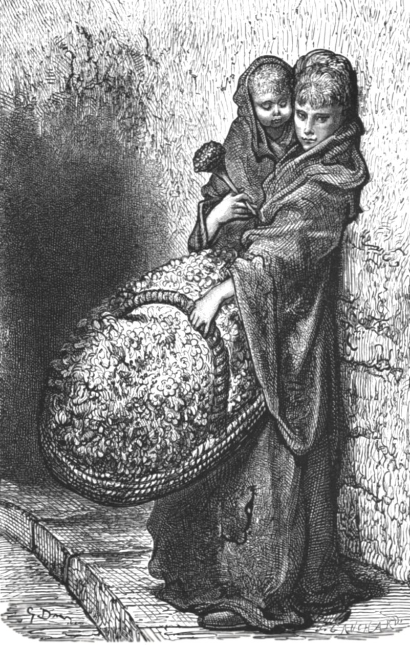 "Kukkatyttö", 1872. tekijältä Gustave Dore