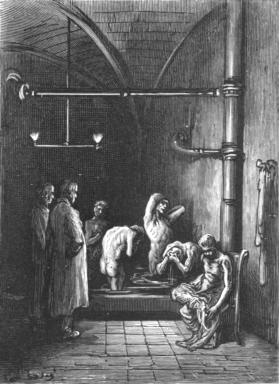 "A House of Refuge - In the Bath", 1872. tekijältä Gustave Dore