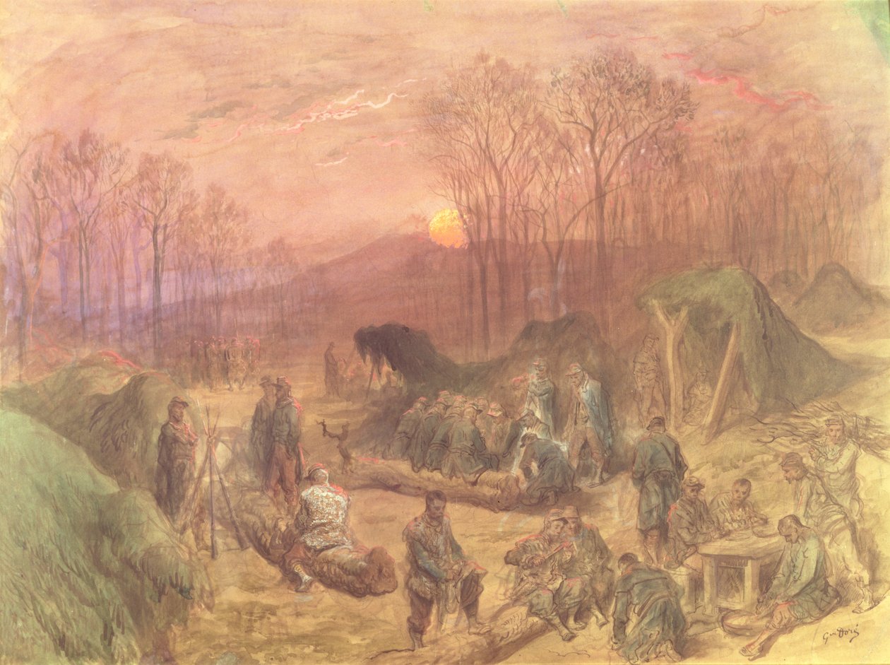 Sotilaallinen leiri tekijältä Gustave Dore