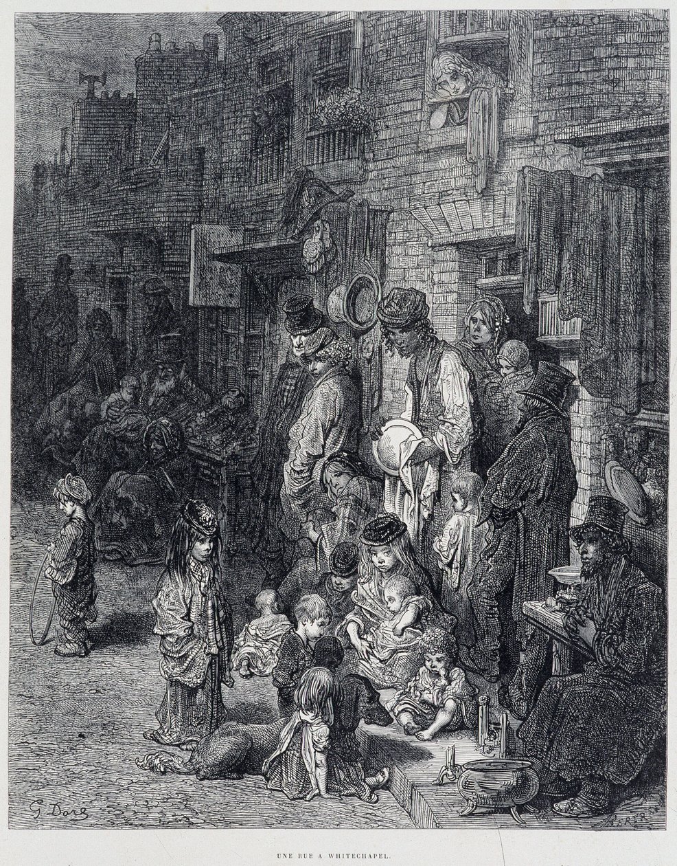 A Street in Whitechapel – Gustave Doren ”” Lontoossa”. tekijältä Gustave Dore