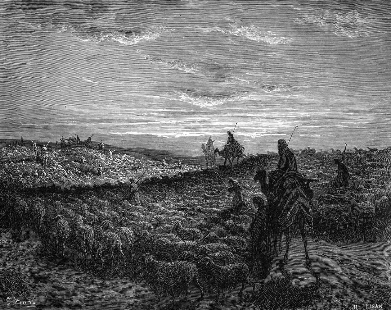 Abram matkallaan Kanaaniin - Raamattu tekijältä Gustave Dore