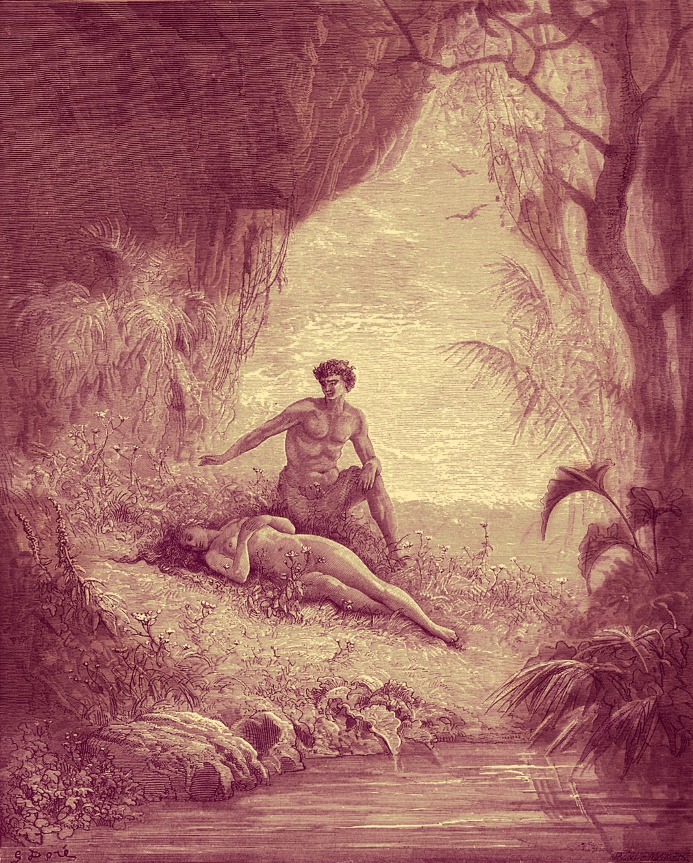 Aadam ja Eeva - Raamattu tekijältä Gustave Dore