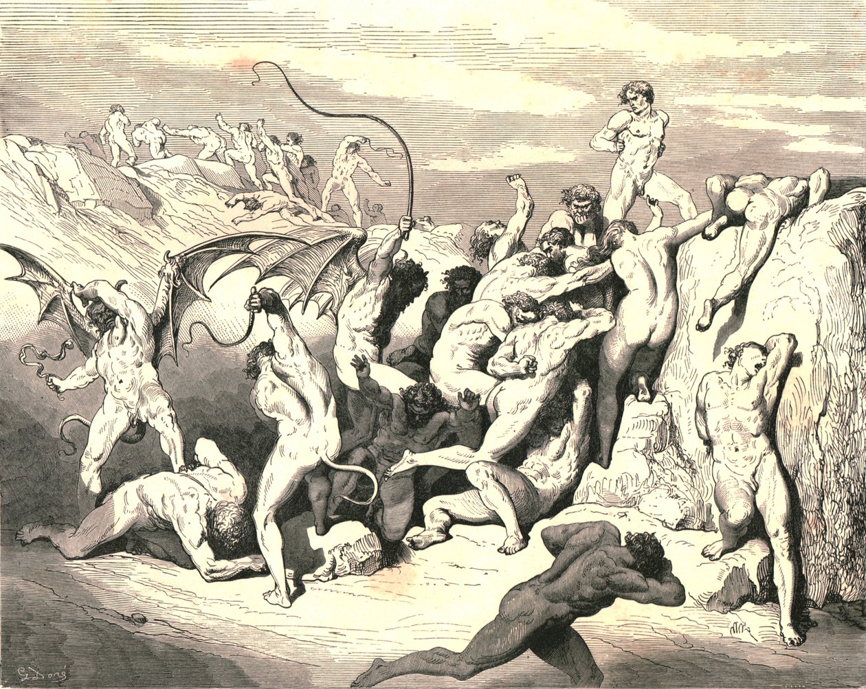 Ah! Kuinka ne sidottiin ensimmäisestä raidasta!, c1890. tekijältä Gustave Dore