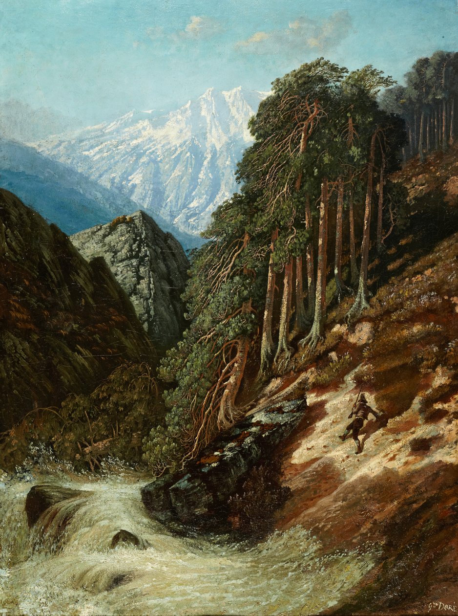 Alppimaisema Beckin kanssa, vuoden 1870 jälkeen (öljy kankaalle) tekijältä Gustave Dore