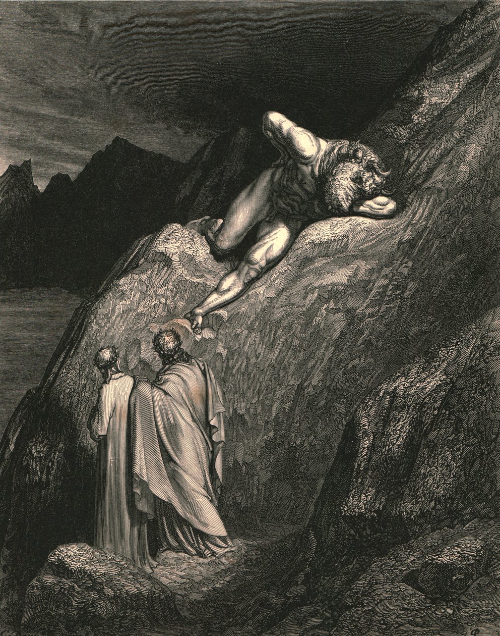 Ja siellä hajotetun harjanteen kohdalla leikkasi Kreetan pahamaineisuus vuodelta 1890. tekijältä Gustave Dore