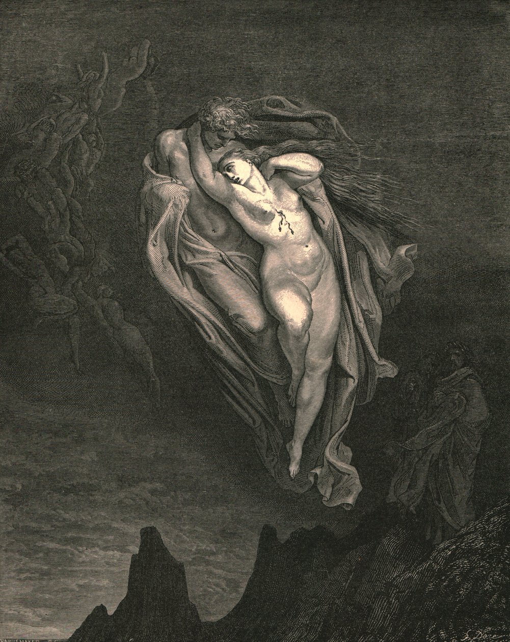 Bard! mielellään puhuisin noille kahdelle yhdessä tulossa, c1890. tekijältä Gustave Dore