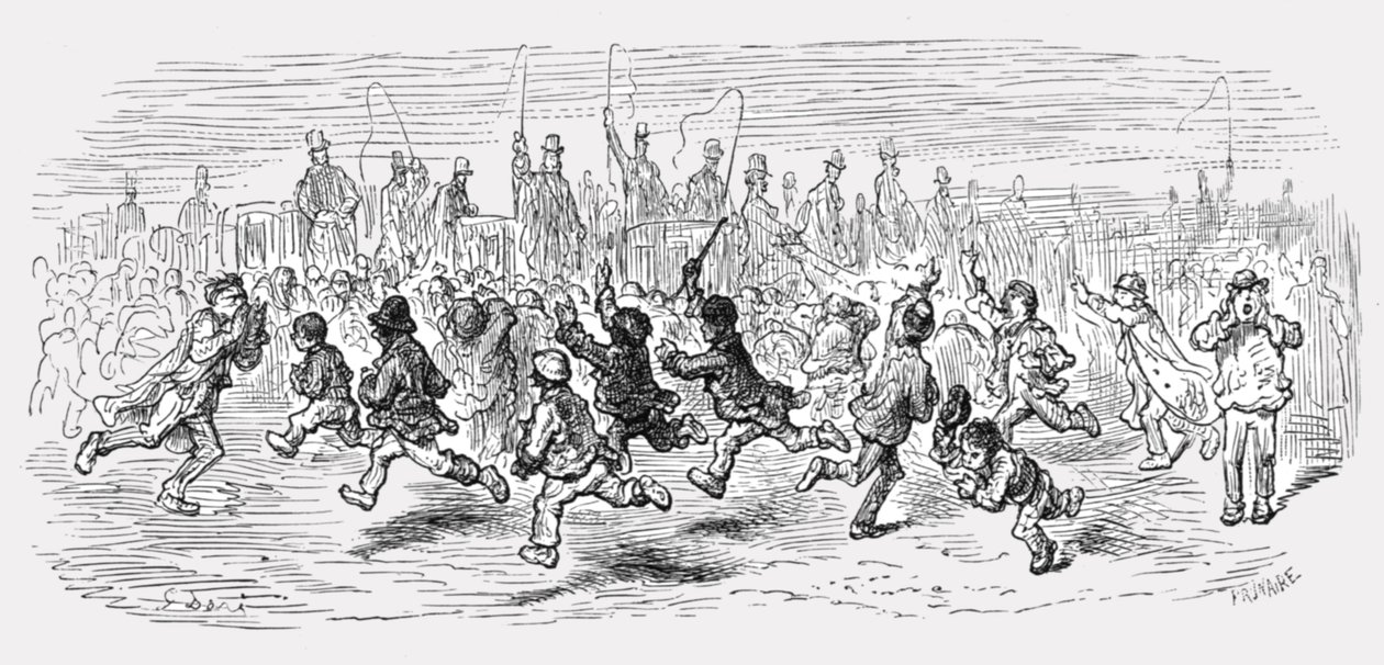 "Barnes Common - Calling the Carriages", 1872. tekijältä Gustave Dore