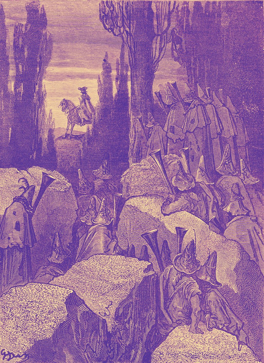 Baron Münchausen: Valtatiemiehet / ryöstäjät, kirjoittanut Doré. tekijältä Gustave Dore