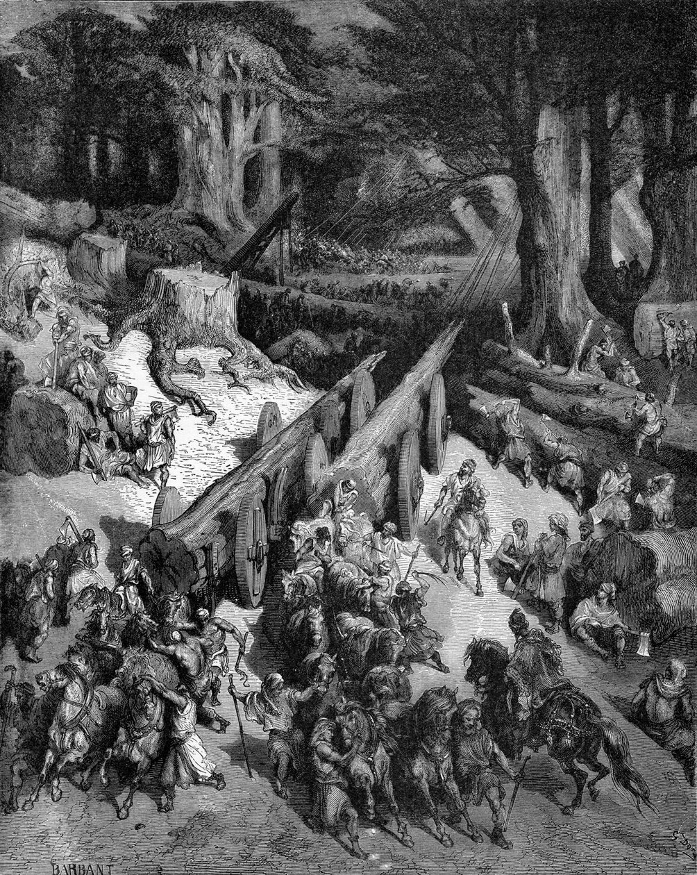 Jerusalemin temppelin rakentaminen tekijältä Gustave Dore