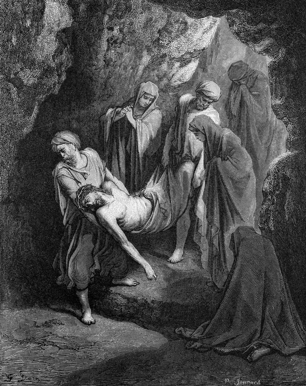Jeesuksen hautaaminen tekijältä Gustave Dore