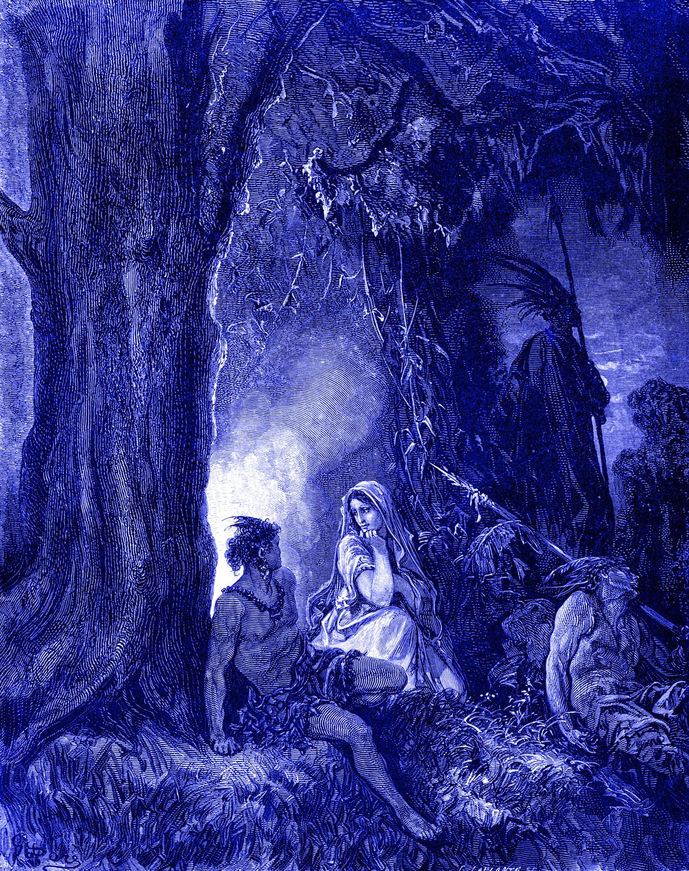 Chactas ja Atala, kaiverrus Dorén. tekijältä Gustave Dore