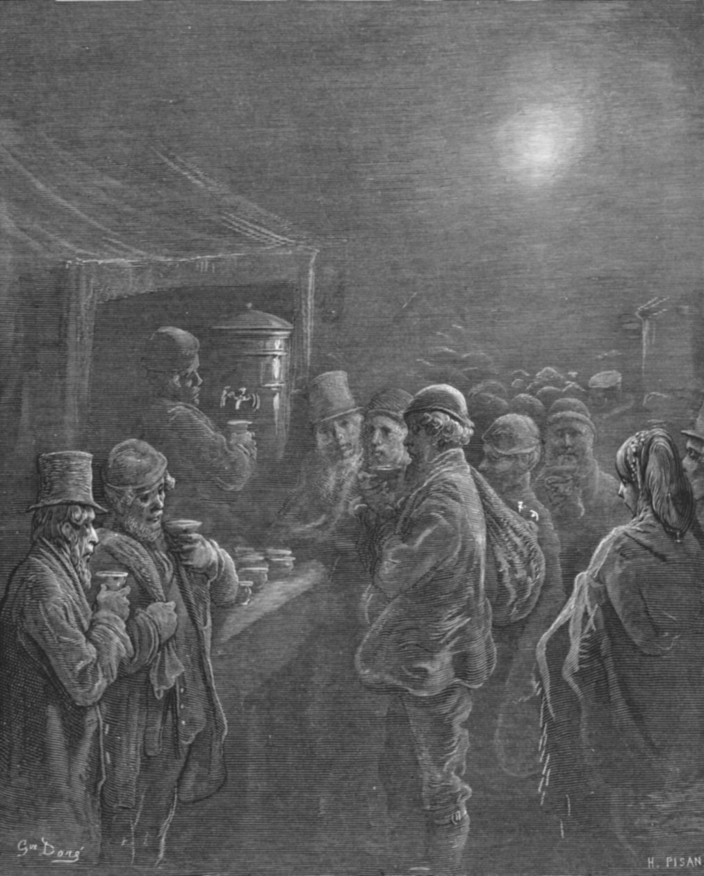 Coffee Stall - Early Morning, 1872. tekijältä Gustave Dore