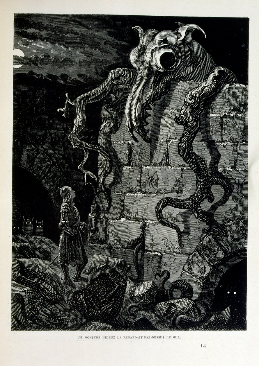 Croque-Mitaine; 1863 kuvitus, Gustave Dore (1832 1883); Ranskalainen taiteilija, taidegraafikko, kuvittaja. Croque-Mitaine (Bogeyman) on ilkeä hahmo, joka esitettiin lapsille pelotellakseen heitä ja tehdäkseen niistä viisaampia. tekijältä Gustave Dore
