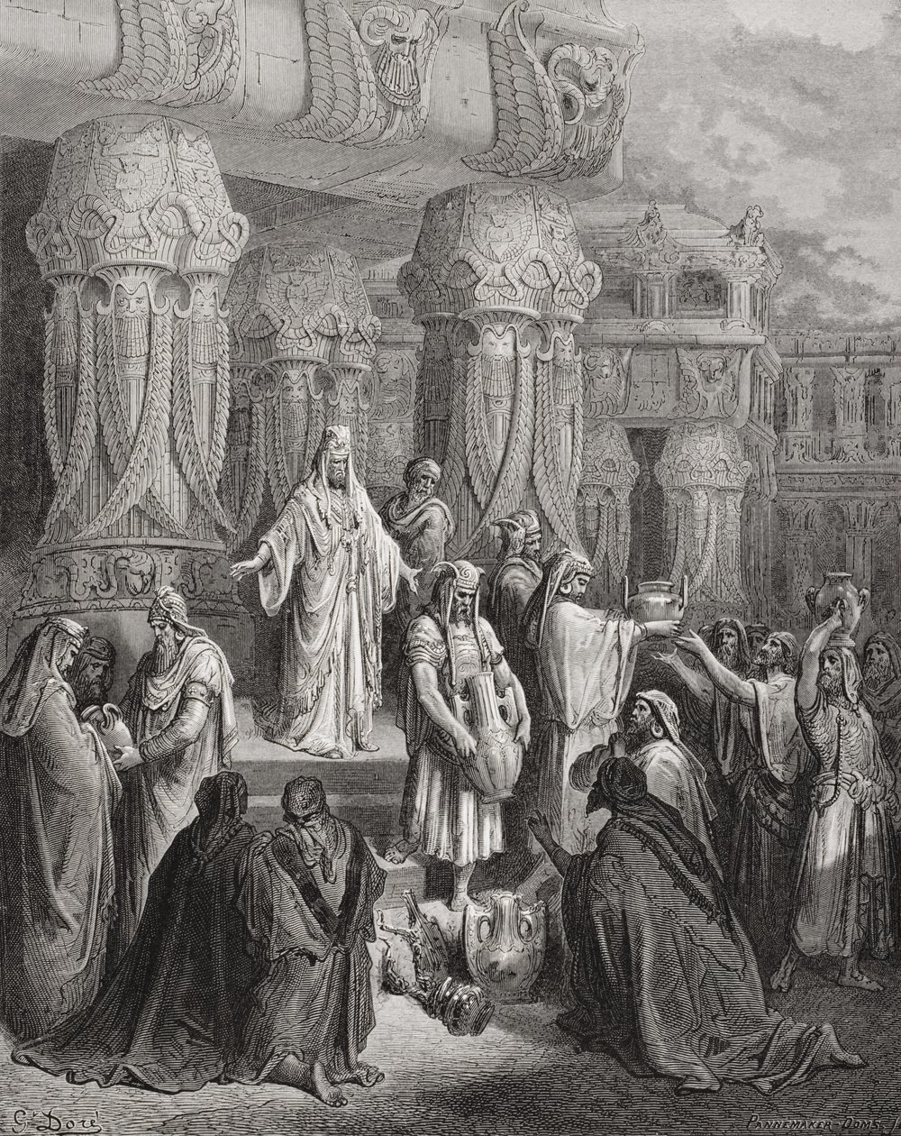 Cyrus restauroi temppelin astioita, kuva Doren 
