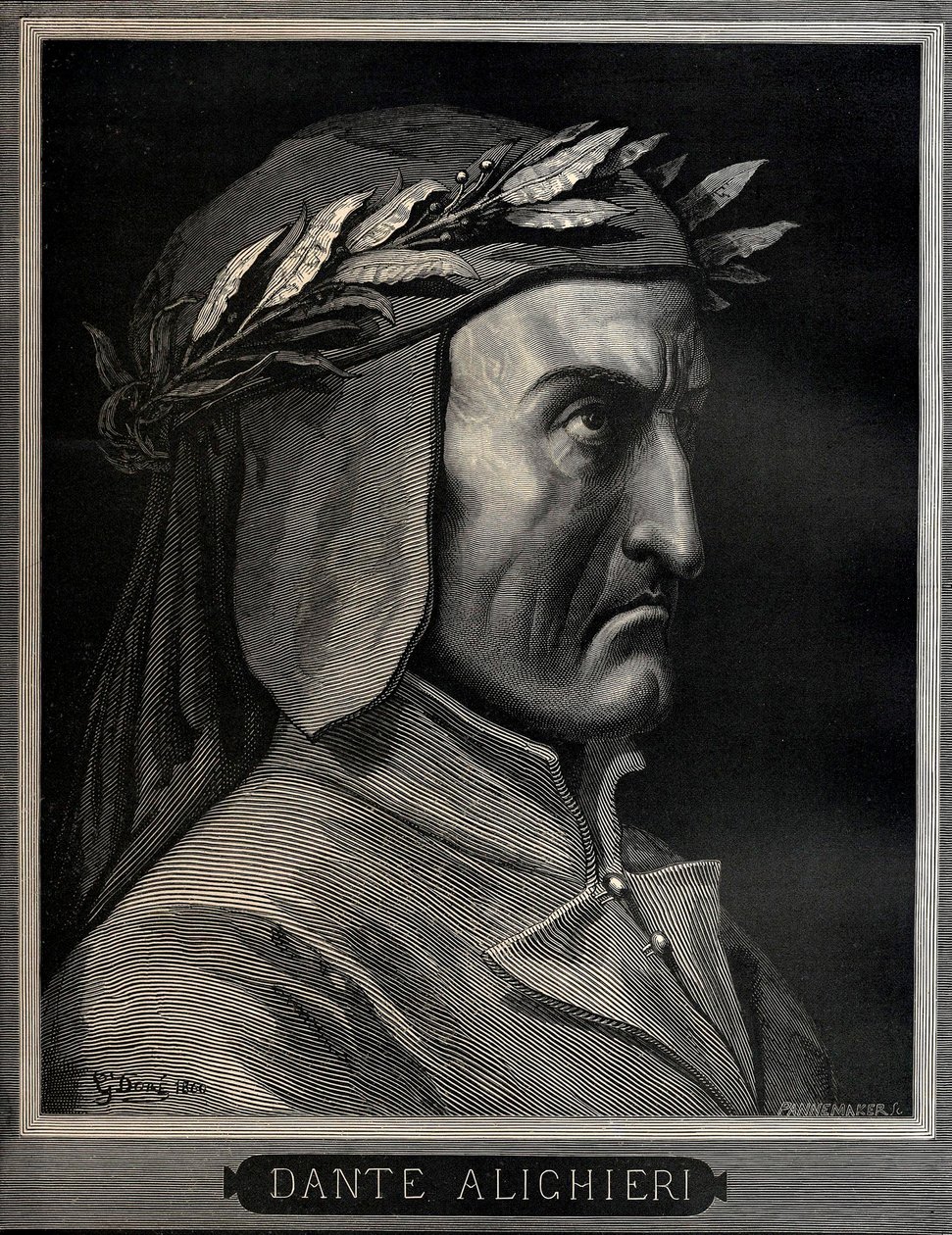 Dante Alighieri 1265-1321, 1860. tekijältä Gustave Dore