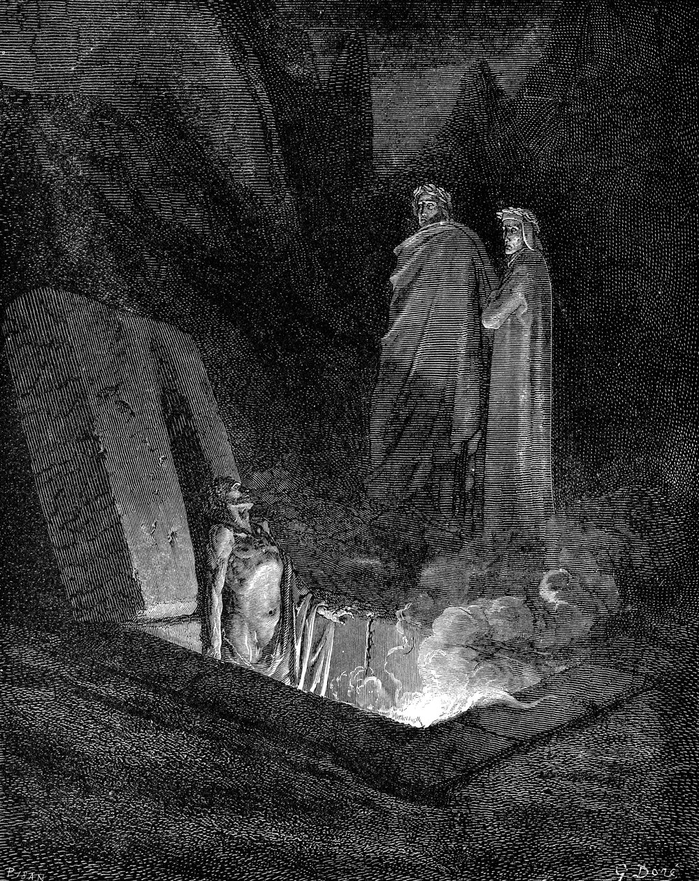 Dante ja Virgil katsovat helvetistä, 1863. tekijältä Gustave Dore