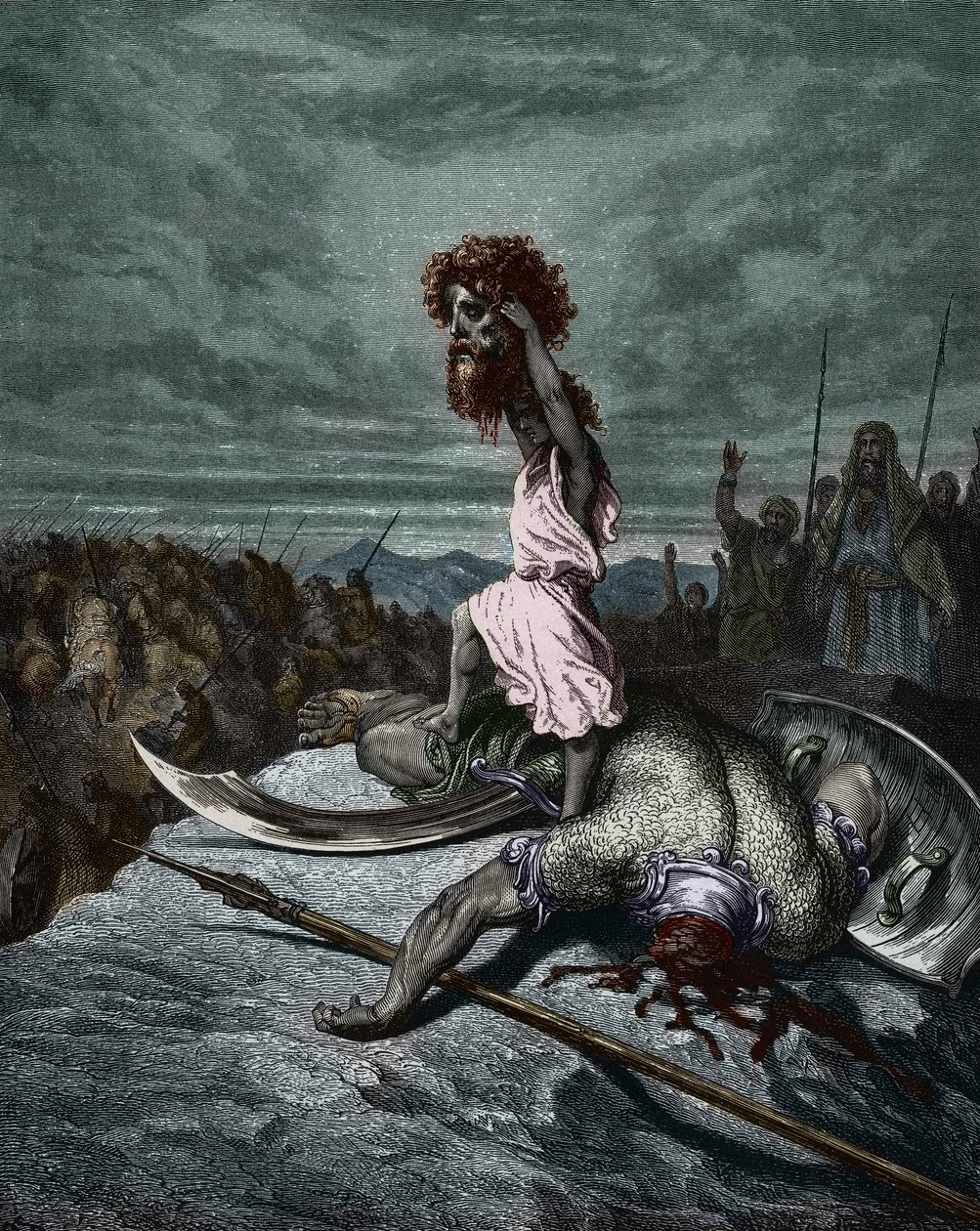 David pitelee Goljatin päätä, kirjoittanut Gustave Dore tekijältä Gustave Dore