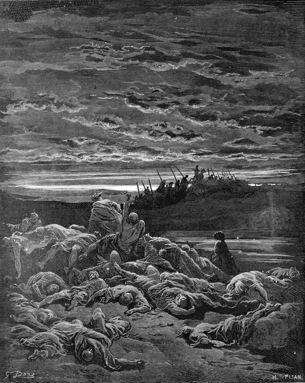 Jerubbaalin poikien kuolema - Raamattu tekijältä Gustave Dore