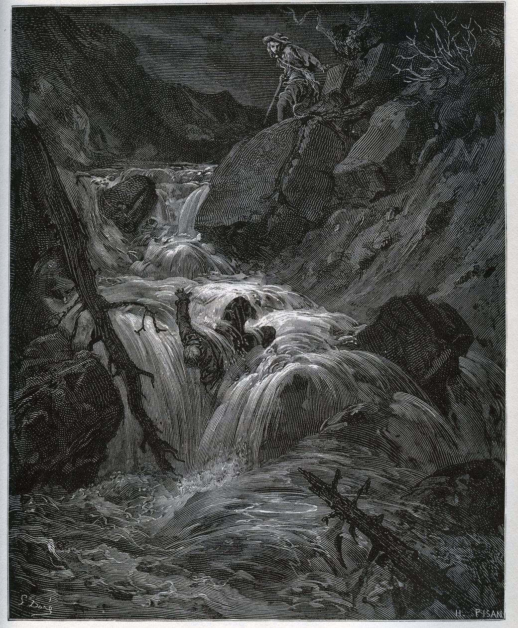 Dorothee, joka on nuorena talonpojana, vapauttaa himokas palvelijansa – Miguel Cervantesin "" Don Quijote de la Manchasta" tekijältä Gustave Dore