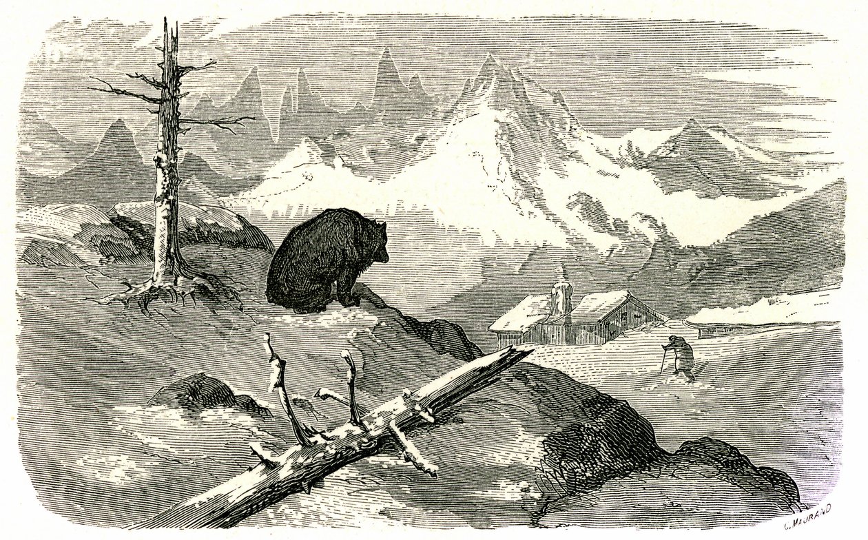 Gustave Doren kaiverrus, joka kuvittaa kirjaa "Voyage aux Pyrenees d