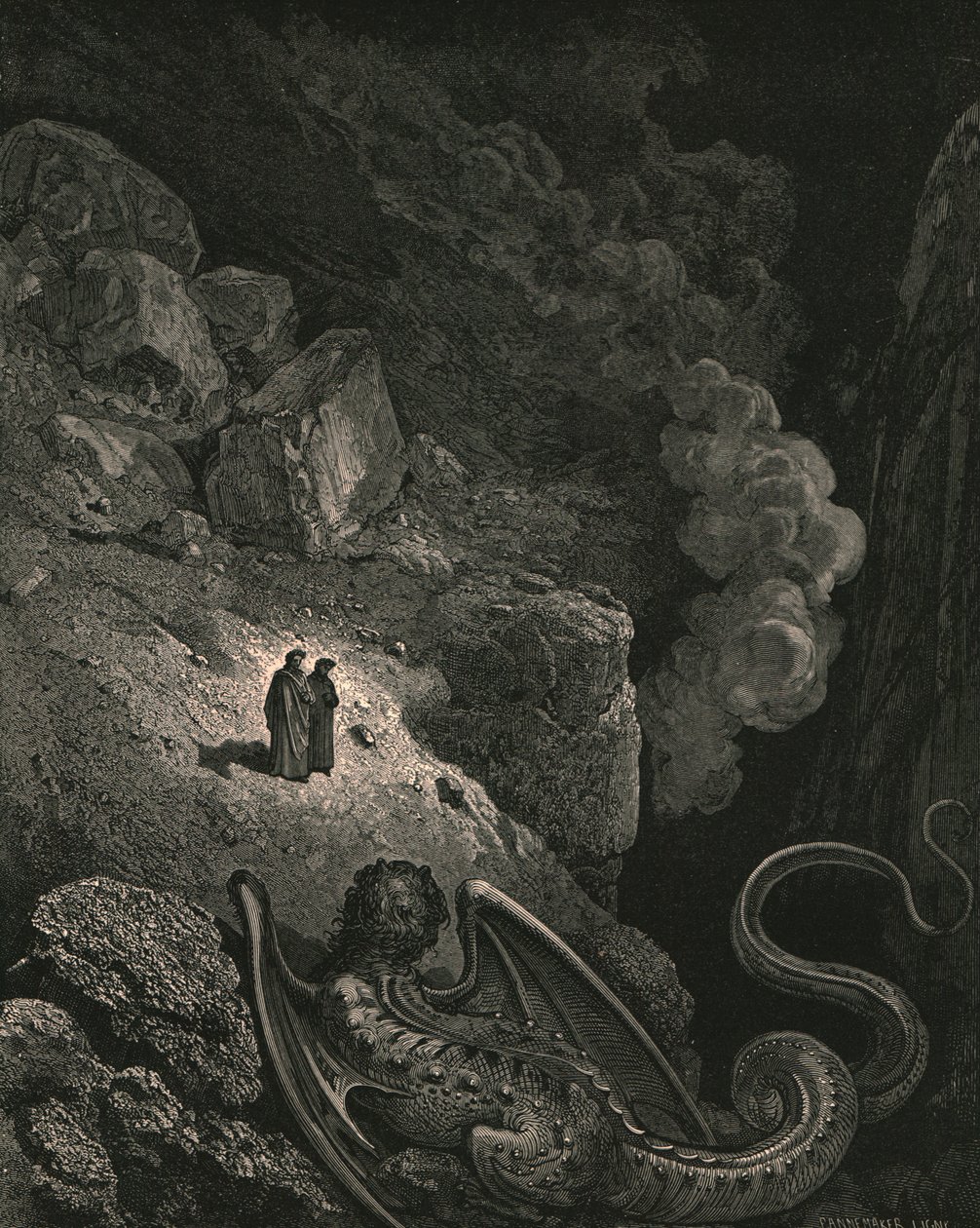 Välittömästi ilmestyi kuva petoksesta, c1890. tekijältä Gustave Dore