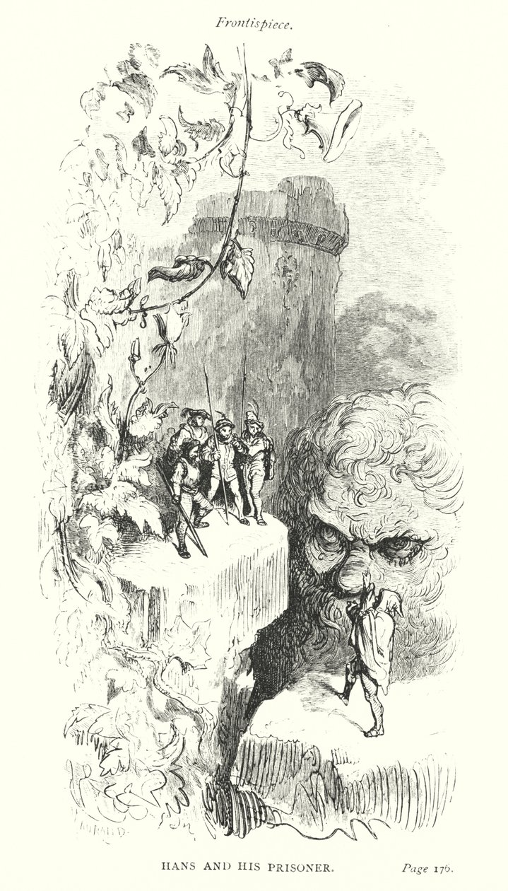Hans ja hänen vankinsa (kaiverrus) tekijältä Gustave Dore