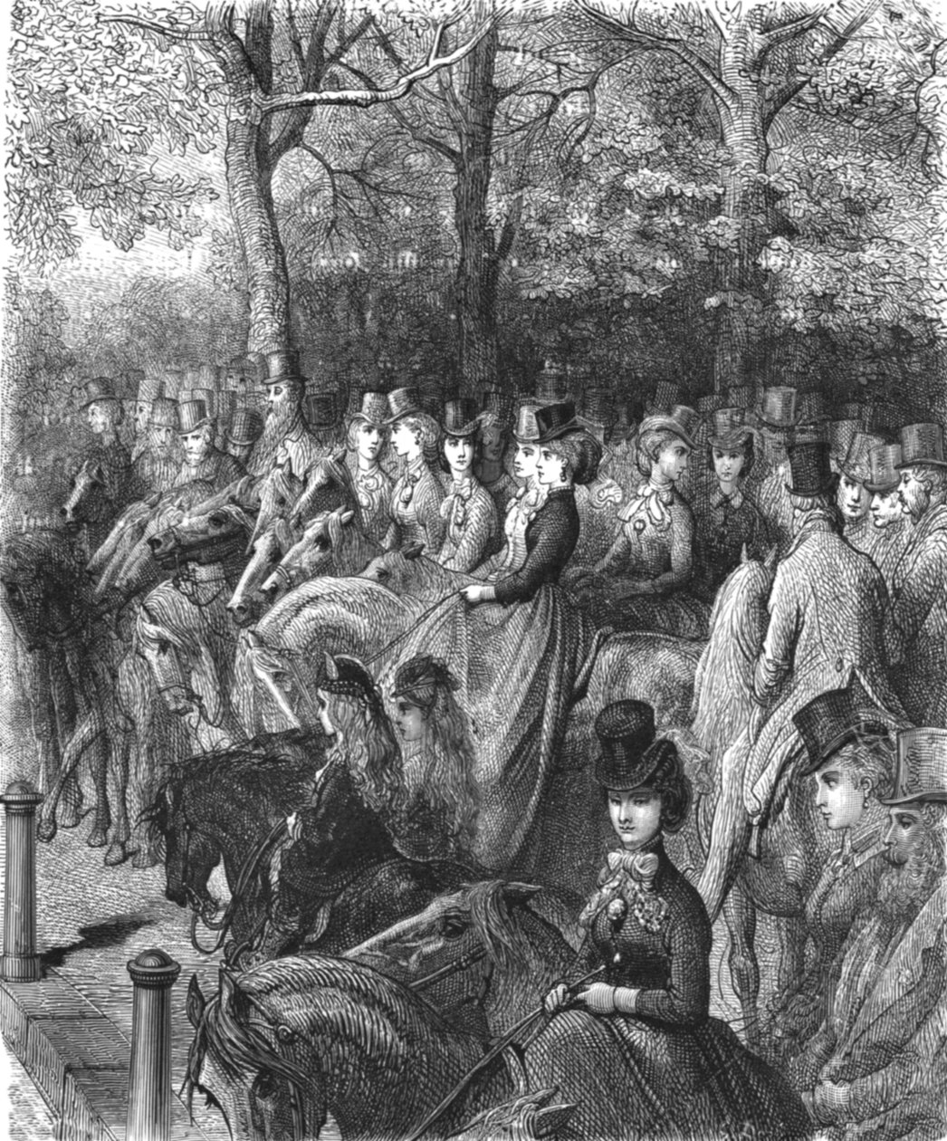 "Hyde Park Corner-The Row", 1872. tekijältä Gustave Dore