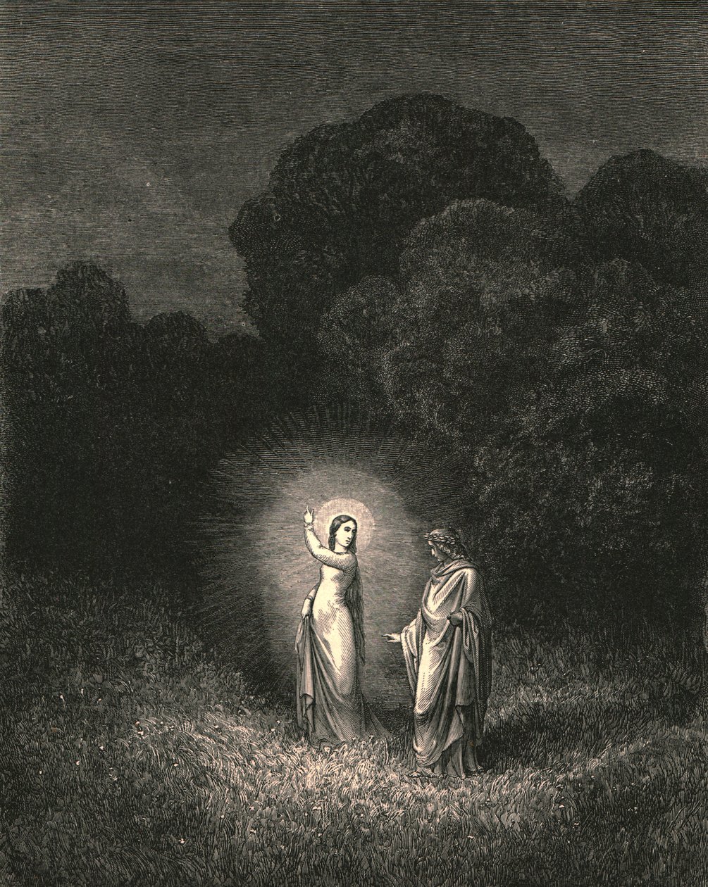 Minä, joka nyt tarjoan sinulle tämän tehtävän, olen Beatrice, 1890. tekijältä Gustave Dore