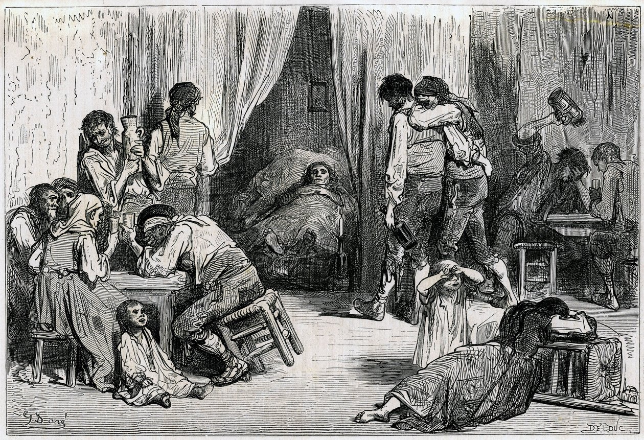 Kuvitus Charles Davillierin vuonna 1866 julkaisemaan "Voyage en Espagne" -teokseen (kaiverrus). tekijältä Gustave Dore