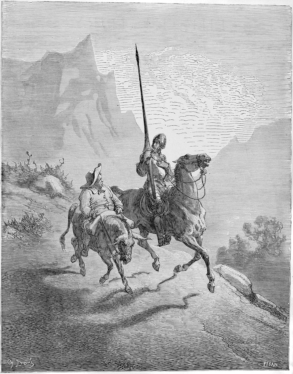 Kuvitus M. de Cervantesin kirjaan Don Quijote de la Mancha, 1863. tekijältä Gustave Dore