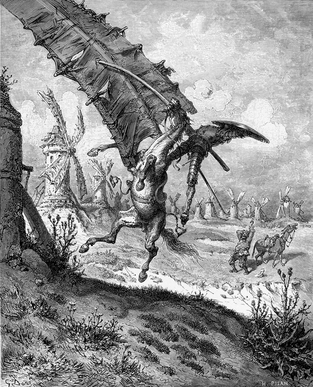 Kuvitus M. de Cervantesin kirjaan Don Quijote de la Mancha, 1863. tekijältä Gustave Dore