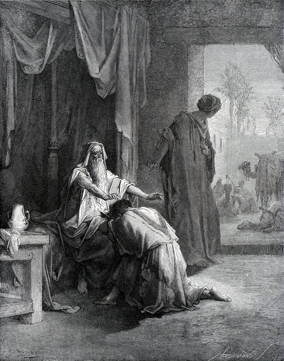 Iisak siunaa Jaakobia tekijältä Gustave Dore