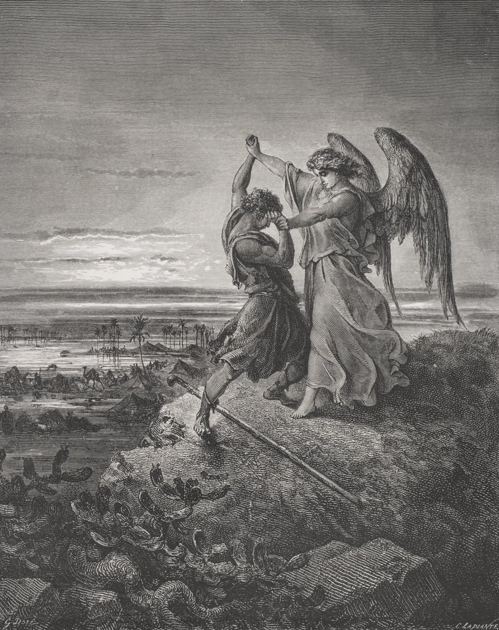 Jacob Wrestling with the Angel, Genesis 32:24-32, ilustrasyon mula sa 
