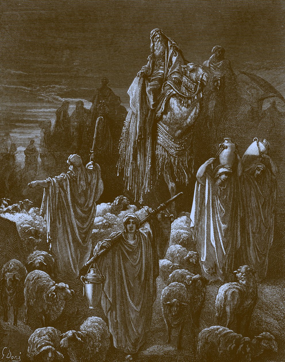 Jacob matkustaa Egyptiin, kirjoittanut Doré - Raamattu tekijältä Gustave Dore