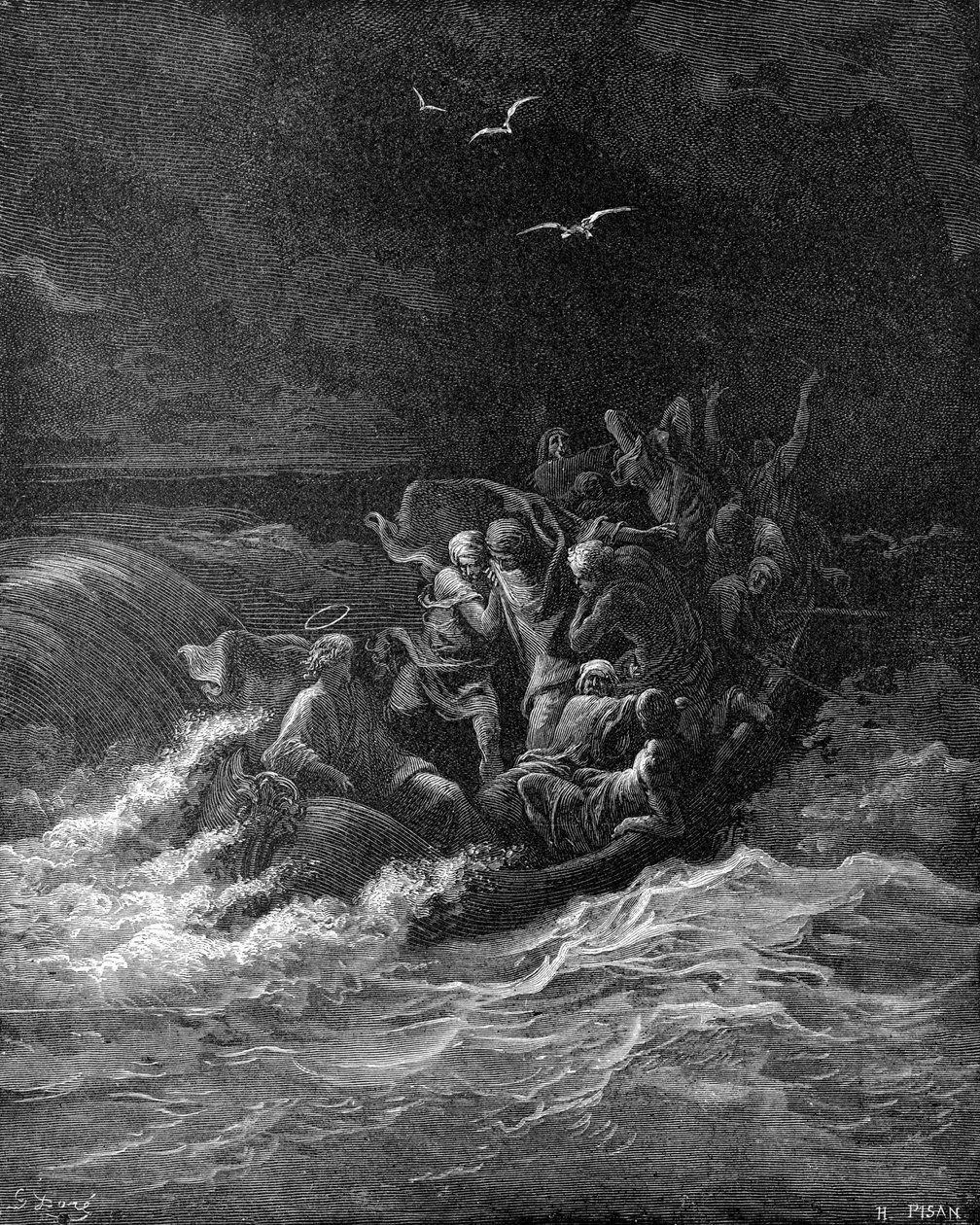 Jeesus tyynnyttää myrskyn tekijältä Gustave Dore