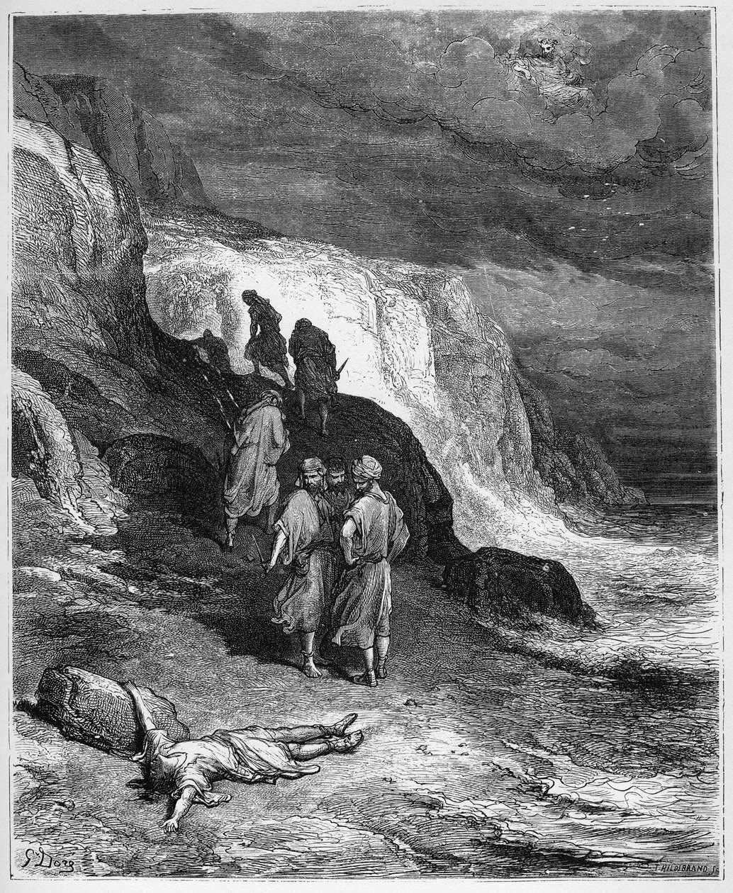Jupiter et le Passenger - JUPITER JA MATKUSTAJA - Jean de La Fontainen "Fablesista" tekijältä Gustave Dore