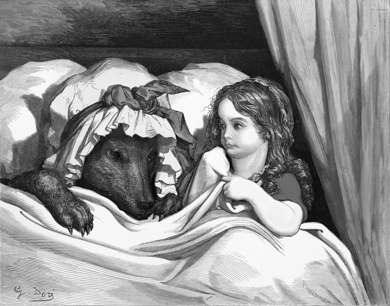 Punahilkka, kaiverrus Gustave Doré. tekijältä Gustave Dore